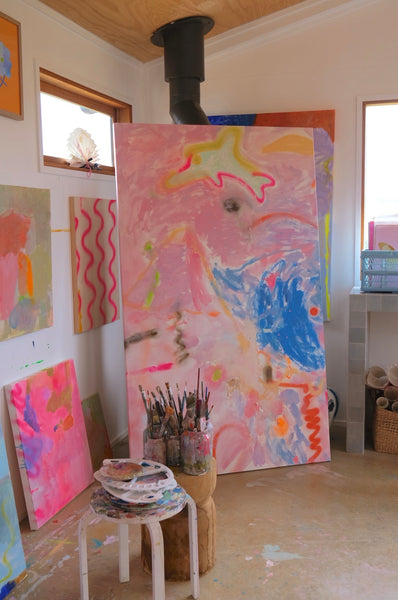 Neighbours with a dolphin - original painting